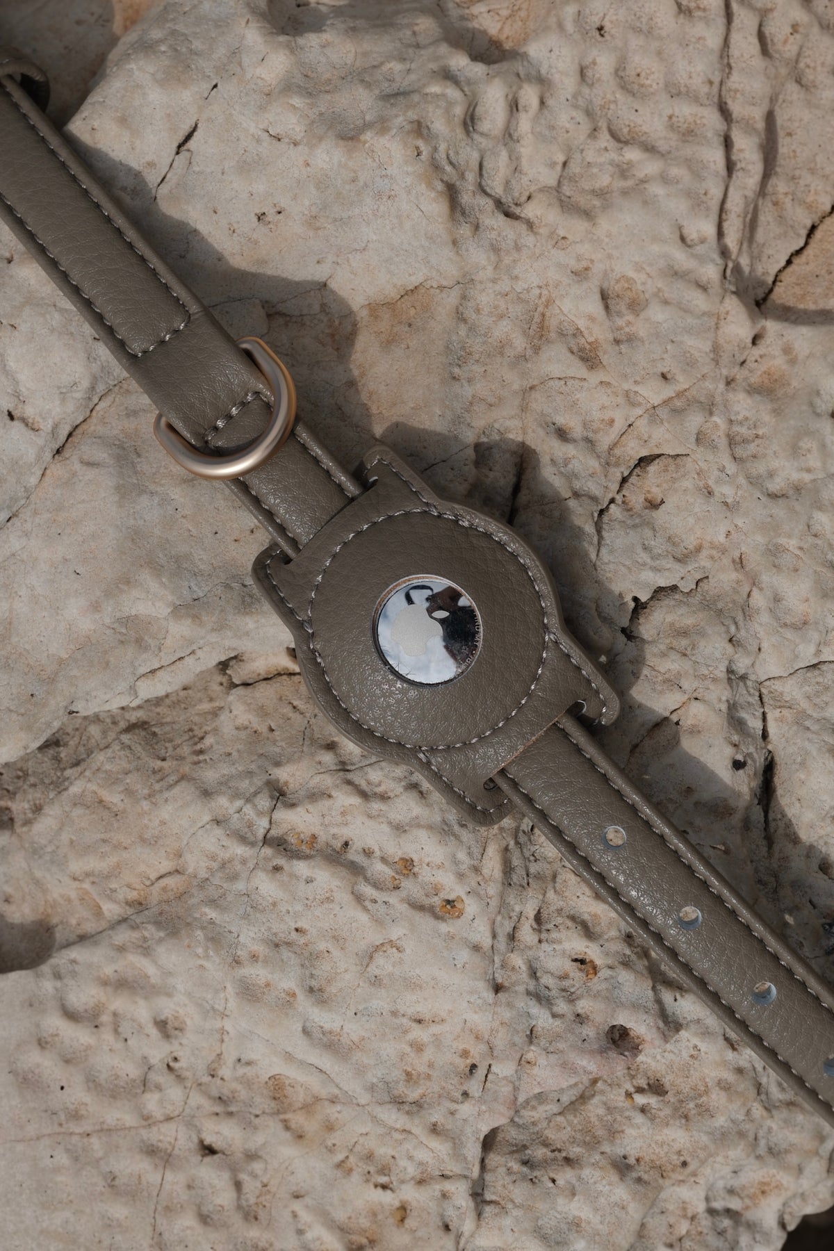 Porte-AirTag pour chien - Taupe