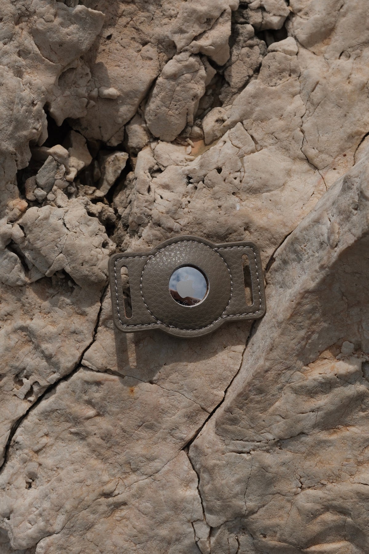 Porte-AirTag pour chien - Taupe