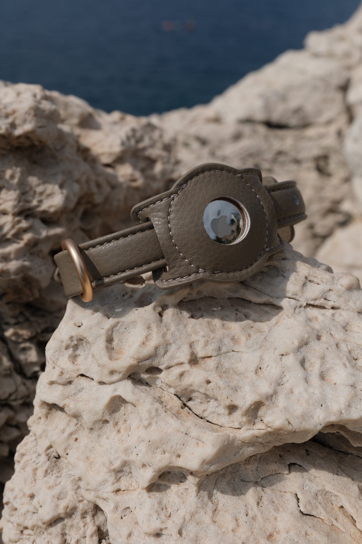 Porte-AirTag pour chien - Taupe