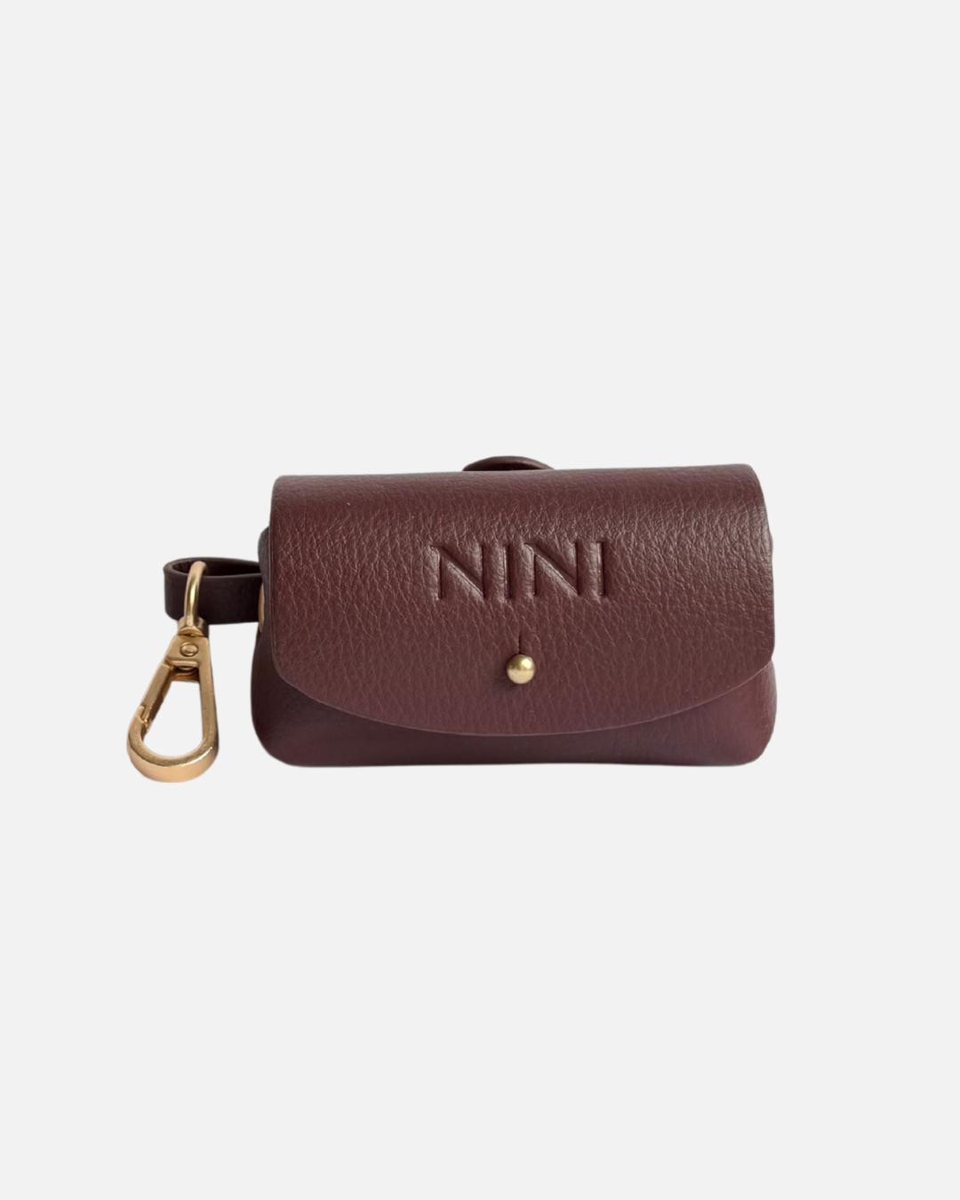 Pochette sac déjection chien bordeaux microfibre vegan Nini Dog Shop