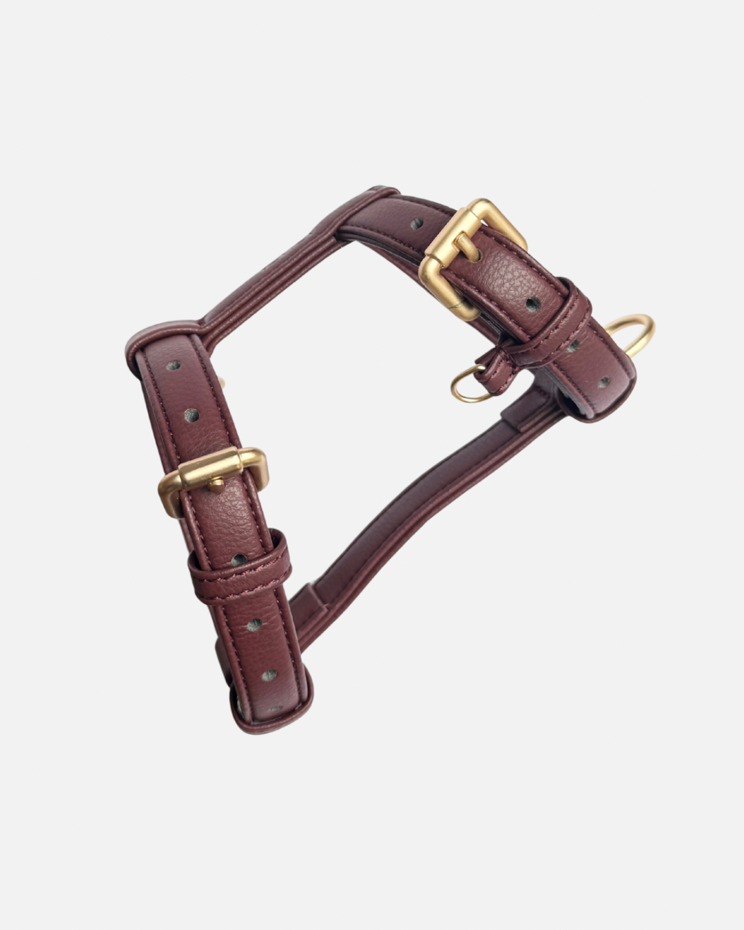 Harnais chien bordeaux burgundy microfibre vegan Nini Dog Shop