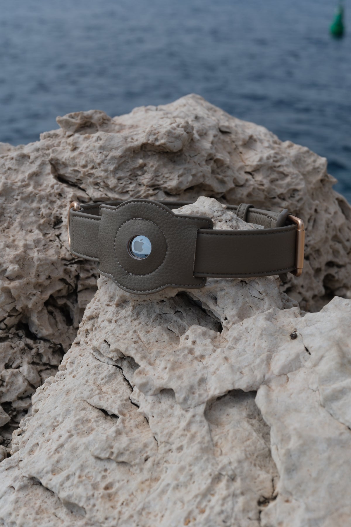 Porte-AirTag pour chien - Taupe